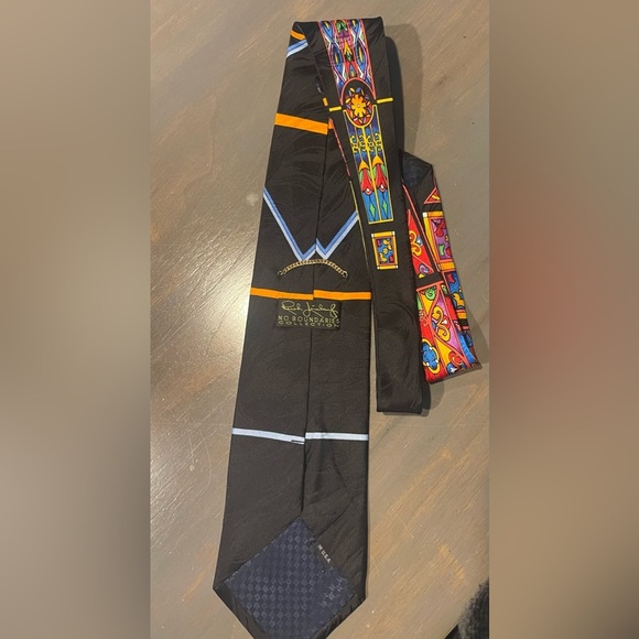 Rush Limbaugh No Boundaries Silk Colorful Stained Glass Vintage Pattern Tie - Picture 2 of 4